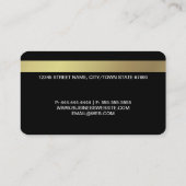 Modern Faux Credit Card Style Business Card (Back)