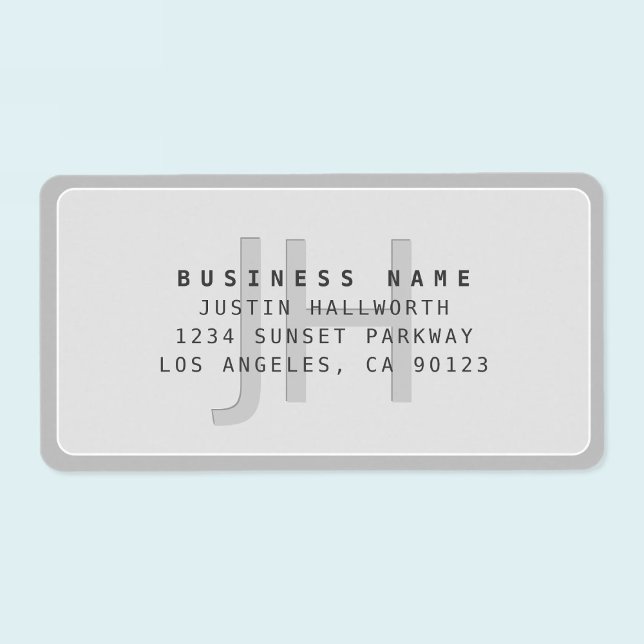 Modern Faux Embossed Monogrammed Business Address  Label (Creator Uploaded)