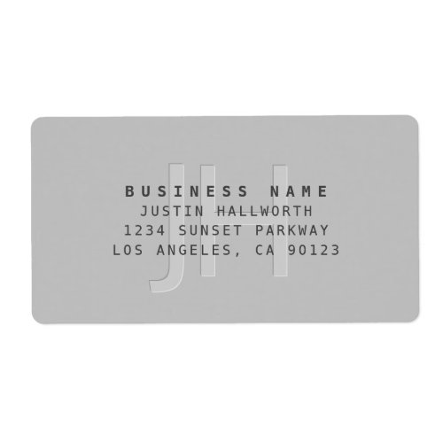 Modern Faux Embossed Monogrammed Business Address Label