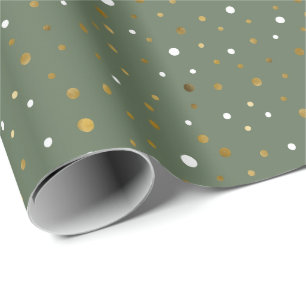 Modern Faux Foil Dots Christmas Holiday Gift Wrapping Paper