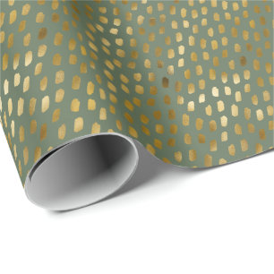 Modern Faux Foil Dots Christmas Holiday Gift Wrapping Paper