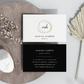 Modern Faux Gold Abstract Business Card