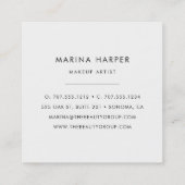 Modern Faux Gold Abstract Square Business Card (Back)