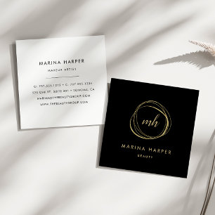 Modern Faux Gold Abstract Square Business Card