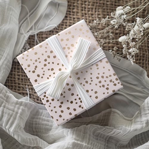 Modern Faux Gold  Blush Pink Spot Pattern  Wrapping Paper Sheets