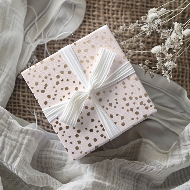 Modern Faux Gold & Blush Pink Spot Pattern  Wrapping Paper Sheets (Creator Uploaded)