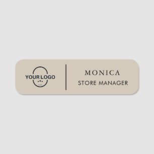 Modern Faux Gold Business Logo Name Tag