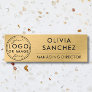Modern Faux Gold Business Logo Name Tag