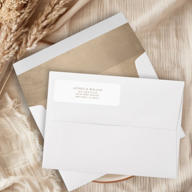 Modern Faux Gold Calligraphy Wedding Address Label (Creator Uploaded)