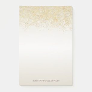 Modern Faux Gold Confetti -Personalized Post-it Notes