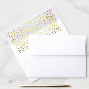 Modern Faux Gold Confetti Wedding Envelope Liner