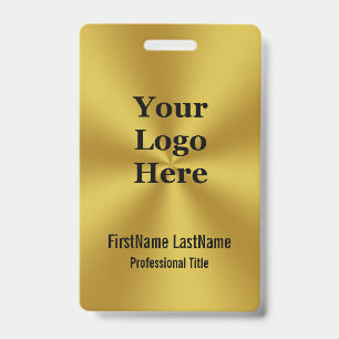 Modern Faux Gold Corporate Name Tag Badge