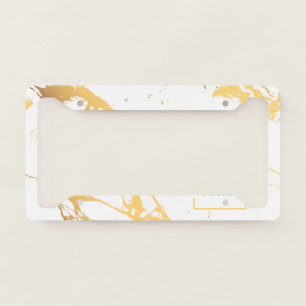Modern Faux Gold Effect Abstract Pattern License Plate Frame