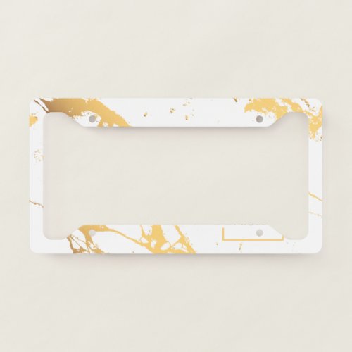 Modern Faux Gold Effect Abstract Pattern License Plate Frame