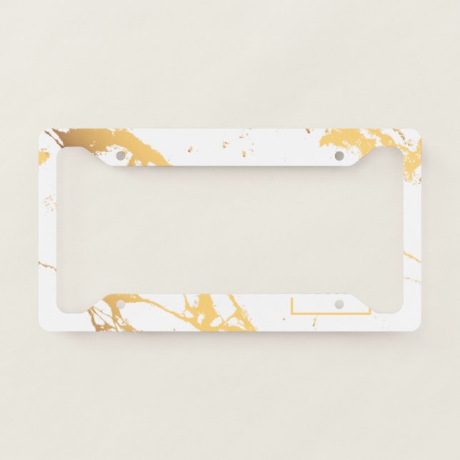 Modern Faux Gold Effect Abstract Pattern License Plate Frame (Front)