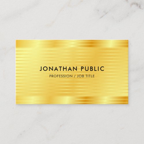 Modern Faux Gold Elegant Professional Template Business Card