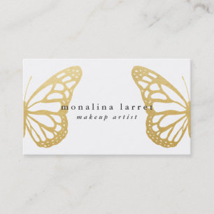 Modern Faux Gold Foil Bohemian Monarch Butterfly Business Card