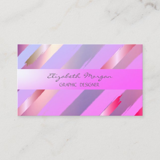 Modern,Faux Gold Foil Brush Stroke Business Card (Front)