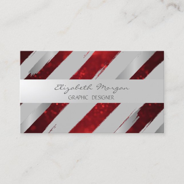 Modern,Faux Gold Foil Brush Stroke,Glitter Business Card (Front)