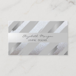 Modern,Faux Gold Foil Brush Stroke,Glitter Business Card