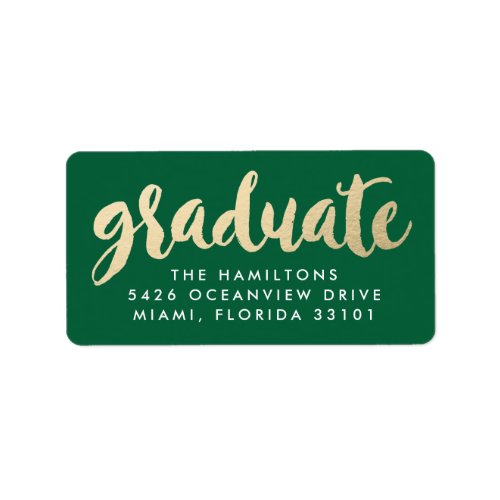 Modern Faux Gold Foil Graduation Address Labels