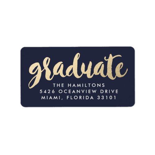 Modern Faux Gold Foil Graduation Address Labels