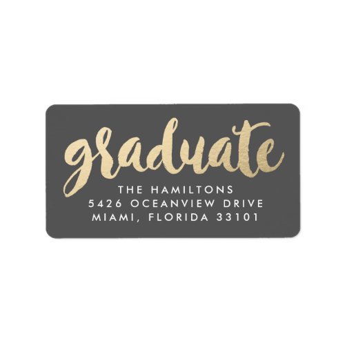 Modern Faux Gold Foil Graduation Address Labels