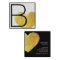 Modern Faux Gold Foil Heart Black and White