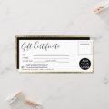 Modern faux gold foil simple gift certificate logo | Zazzle