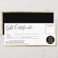 Modern faux gold foil simple gift certificate logo | Zazzle