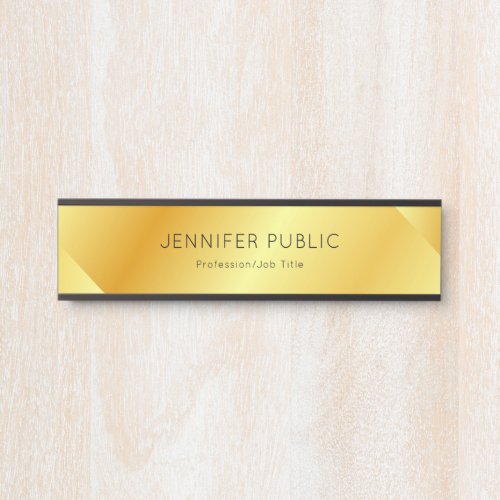 Modern Faux Gold Glamorous Trendy Template Door Sign