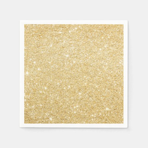 Modern Faux Gold Glitter Chic Paper Napkins