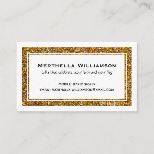 Modern Faux Gold Glitter Custom Christian Business Card