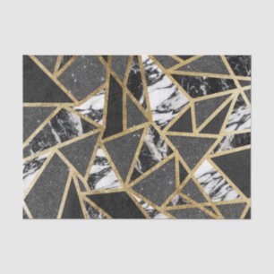 Modern Faux Gold Glitter Marble Geometric Triangle Tissue Paper
