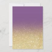 Modern faux gold glitter ombre purple Sweet 16 Invitation (Back)