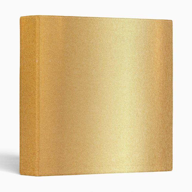 Modern Faux Gold Glitter Trendy Golden Elegant 3 Ring Binder (Front/Spine)