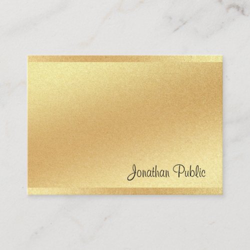 Modern Faux Gold Hand Script Professional Elegant Business Card