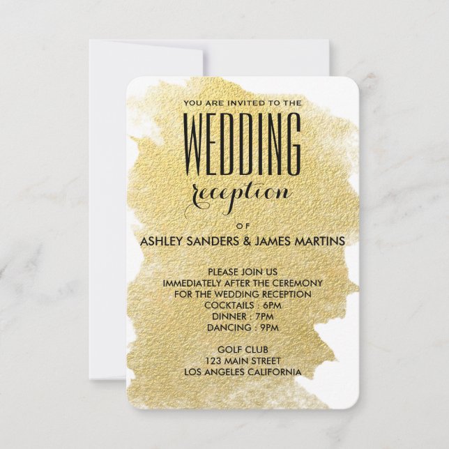 MODERN FAUX GOLD INVITATION (Front)