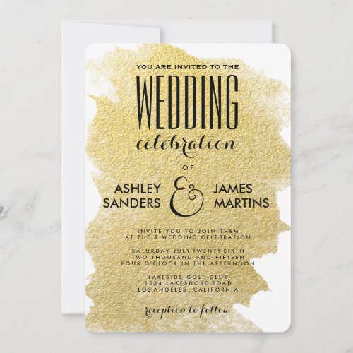 MODERN GOLD FOIL WEDDING INVITATION