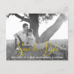 Modern Faux Gold Leaf Save The Date Announcement Postcard at Zazzle