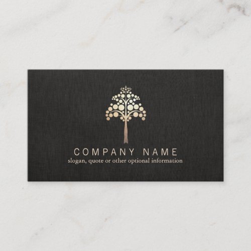 Modern Faux Gold Leaf Tree Nature Business Card