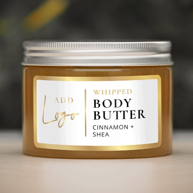 Modern Faux Gold Logo Body Butter Jar Waterproof Labels (Modern Faux Gold Logo Body Butter Jar Waterproof Labels)