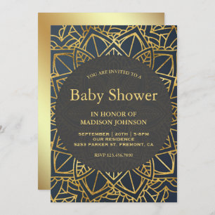 Modern Faux Gold Mandala Baby Shower Invitation