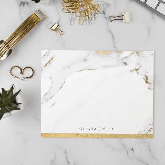 Modern faux gold marble personalized Stationery Thank You Card (Modern faux gold marble personalized Stationery Thank You Card)