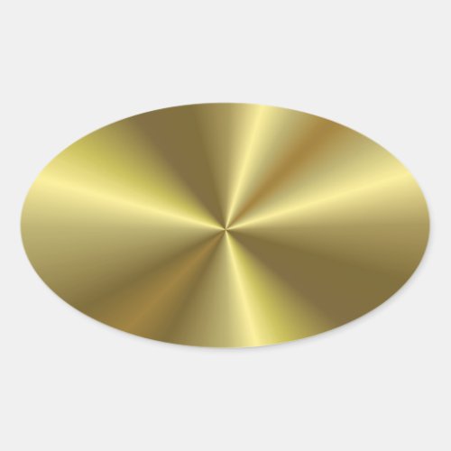 Modern Faux Gold Metallic Look Blank Template Oval Sticker