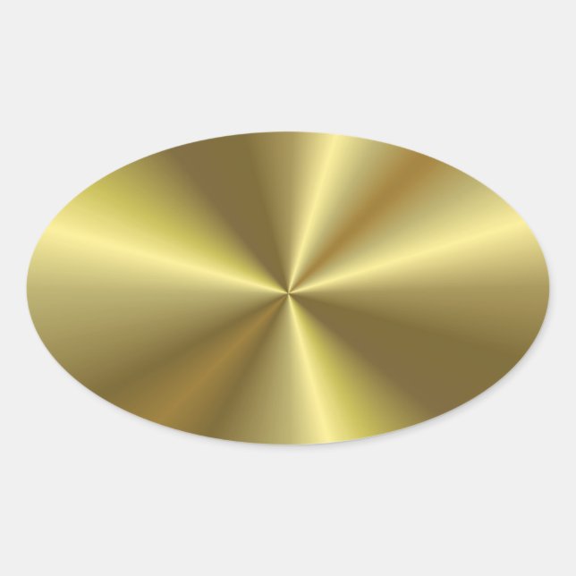 Modern Faux Gold Metallic Look Blank Template Oval Sticker (Front)