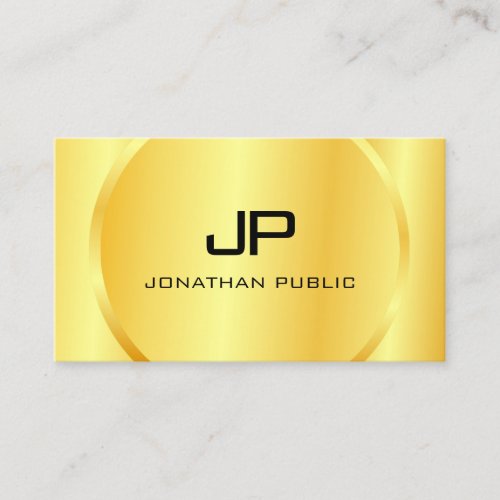 Modern Faux Gold Monogram Elegant Personalized Business Card
