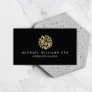 Modern Faux Gold Numbers Logo Accountant Black Business Card