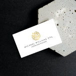 Modern Faux Gold Numbers Logo Accountant Business Card