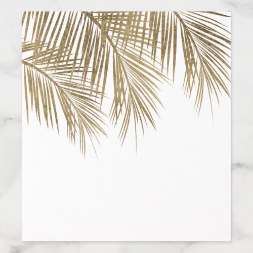 Modern faux gold palm tree elegant  wedding envelope liner